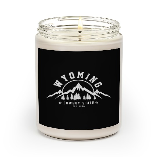 Wyoming The Cowboy State Est 1890 Mountains Scented Candles