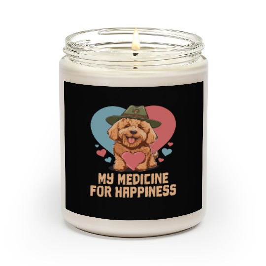 My Medicine For Happiness Goldendoodle Dog Dad Scented Candles