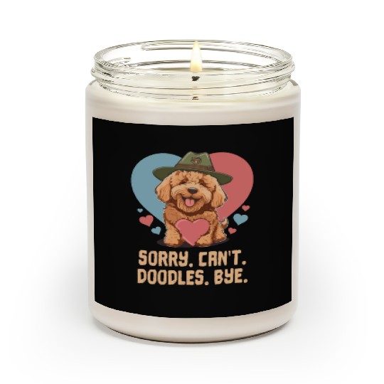 Sorry Can't Doodles Bye Goldendoodle Dog Dad Scented Candles