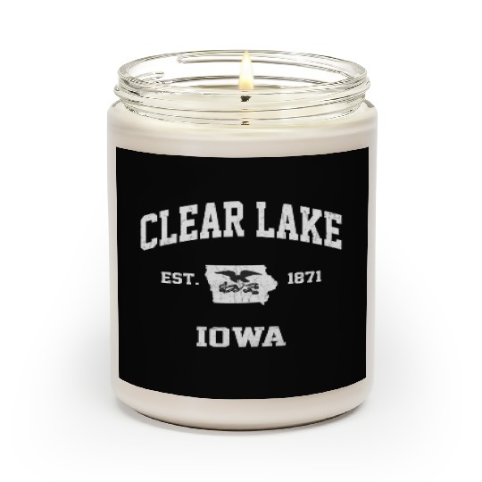 Clear Lake Iowa Ia State Athletic Style Scented Candles