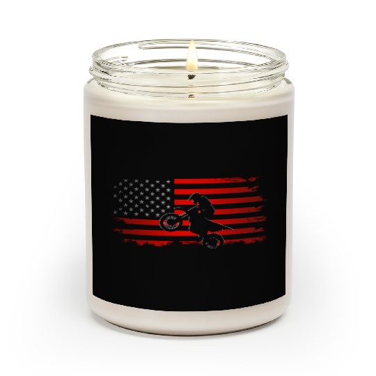American Flag Motocross - Motocross Dirt Bike Scented Candles