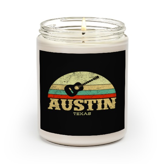 Austin Texas Guitar Lone Star State Scented Candles