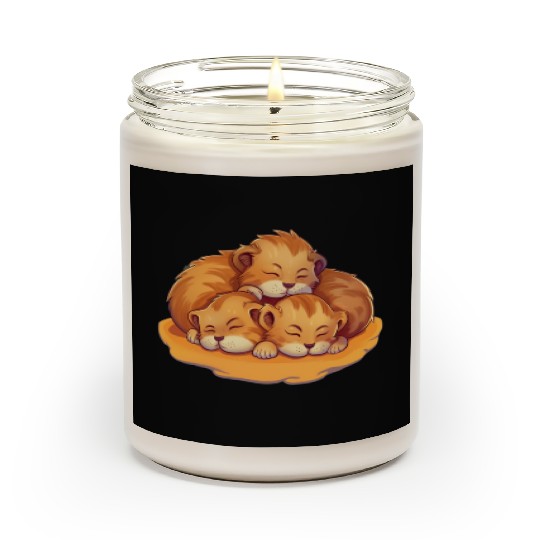 Sleeping lion cubs Scented Candles