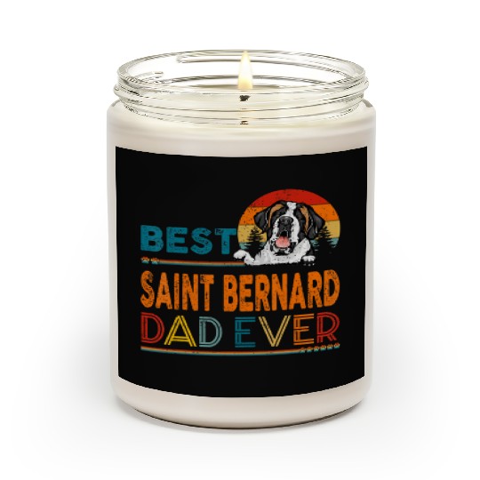 Vintage Best Saint Bernard Dad Ever Father's Day Scented Candles