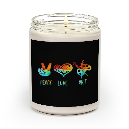 Peace Love and Art Teacher Back to School Art Teac Scented Candles