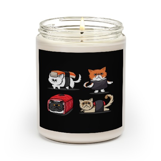 Sushi Persian Cat For Funny Cat Lover Sushi Lover Scented Candles