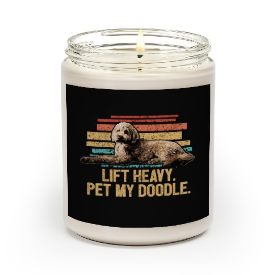 Pet My Doodle Retro Goldendoodle Dog Dad Doodle Scented Candles