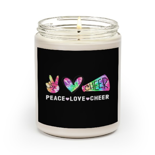 Peace Love Cheer Tie Dye Cheerleading Cute for Che Scented Candles