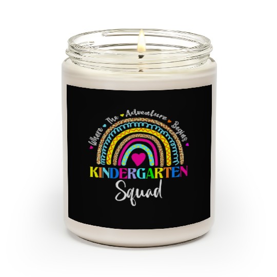 Kindergarten Squad Funny Back To School Child Teac Scented Candles
