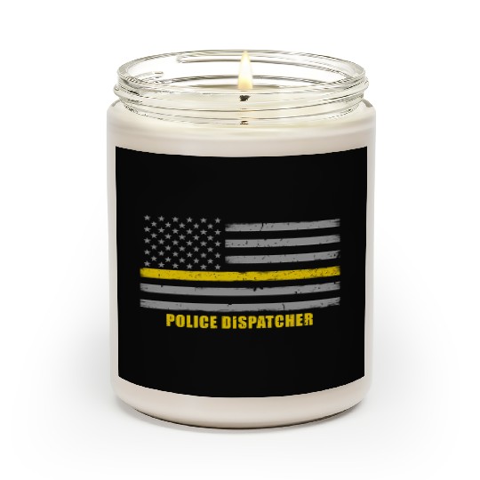 Police Dispatcher - Thin Gold Line Flag Scented Candles