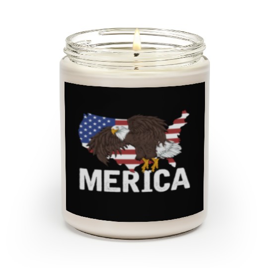 Us Flag Merica Pride Patriot Proud American Bald Scented Candles