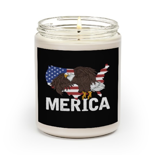Us Flag Merica Pride Patriot Proud American Bald Scented Candles