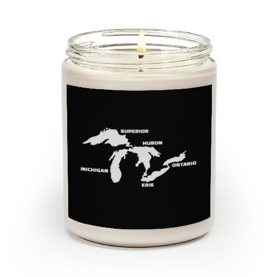Great Lakes Map Scented Candles