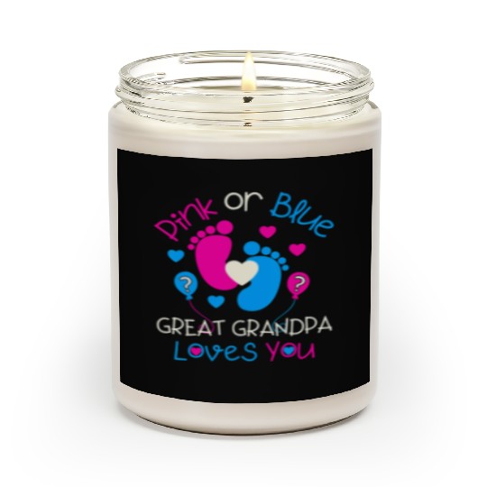 Pink Or Blue Great Grandpa Loves You Gender Reveal Scented Candles