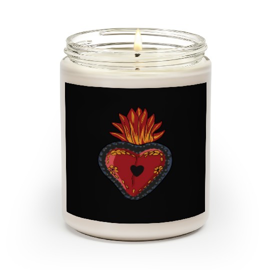 Flaming Sacred Heart Mecan Folk Devotion Symbol Scented Candles