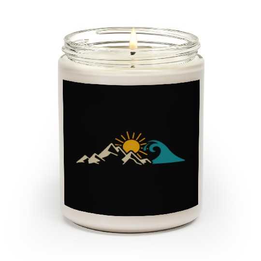 Mountain Sun Wave Nature Hiking Surf Surfer Hiker Scented Candles