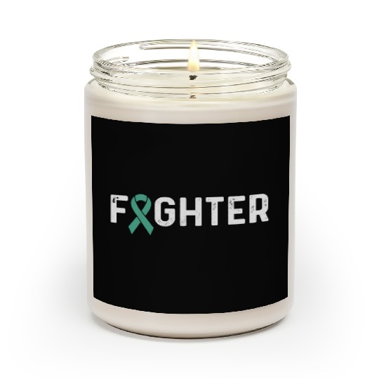 Ovarian Cancer Awareness Products Teal Ribbon Scented Candles