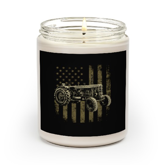 Patriotic Tractor American Flag Tractor Farmer Scented Candles