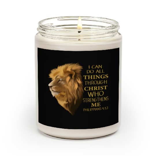 Philippians 4 13 Religious Lion Verses Christian Scented Candles