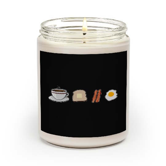 Breakfast Coffee Toast Bacon And Eggs Foodie Lover Scented Candles