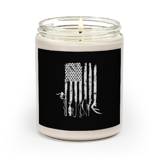 Hunting Fishing American Flag Patriotic Scented Candles