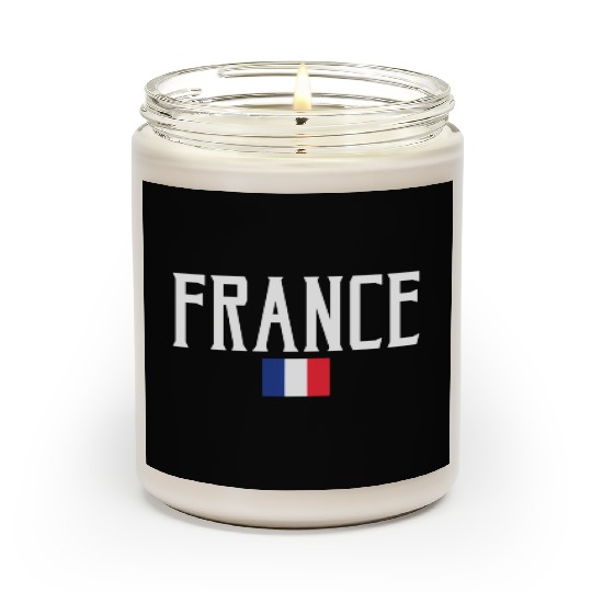 France Flag White Text Scented Candles