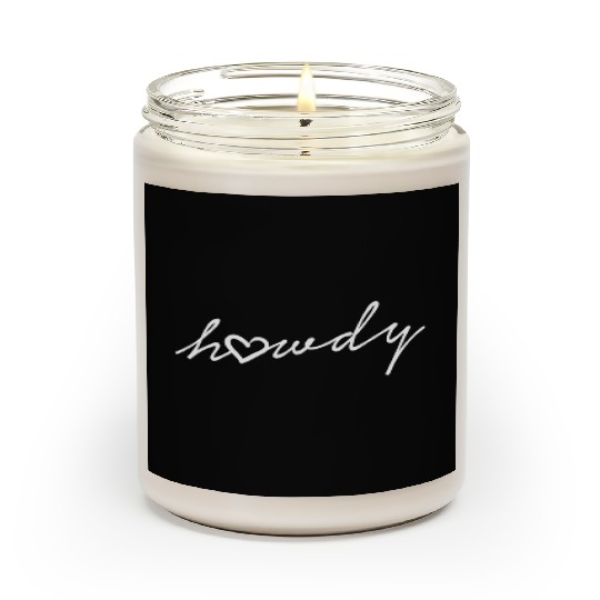 Howdy Heart Cursive Scented Candles