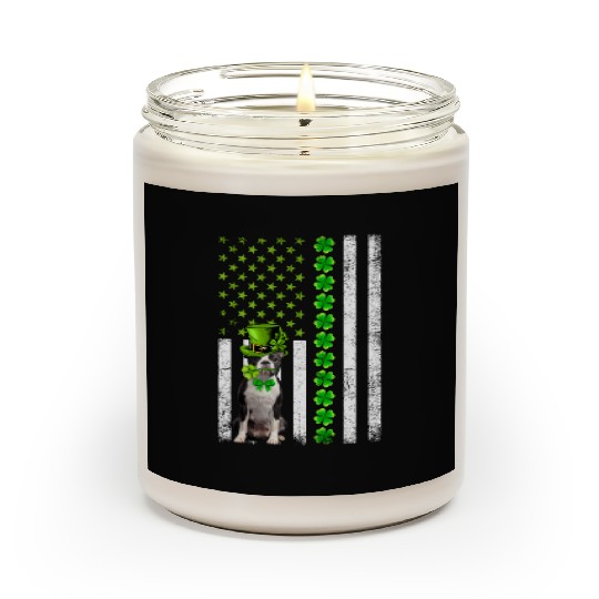 American Flag Boston Terrier Dog St Patric Day Scented Candles