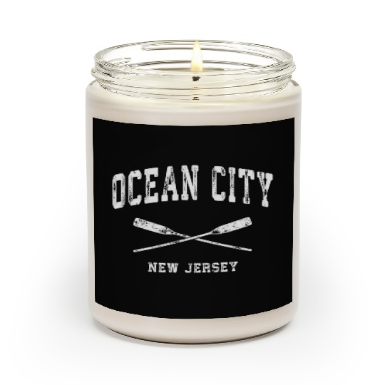 Ocean City New Jersey Nautical Crossed Oars Scented Candles