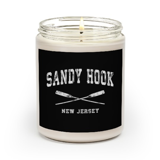 Sandy Hook New Jersey Nautical Crossed Oars Scented Candles