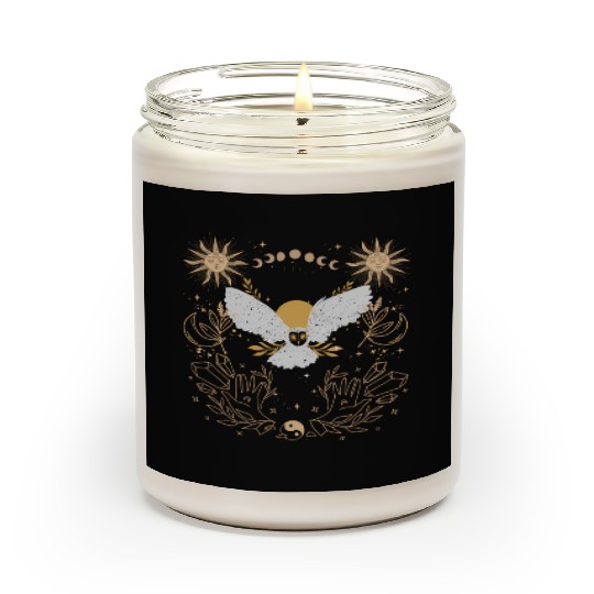 Dark Academia Tarot Card Sun Moon Crystals Owl Scented Candles