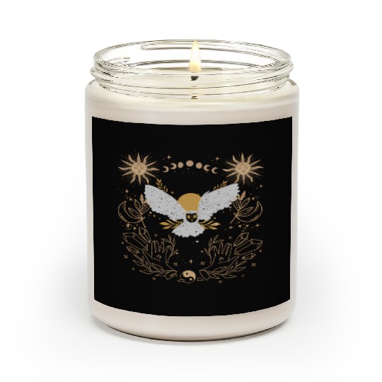 Dark Academia Tarot Card Sun Moon Crystals Owl Scented Candles