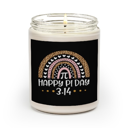 Happy Pi Day Mathematic Math Teacher Leopard Scented Candles