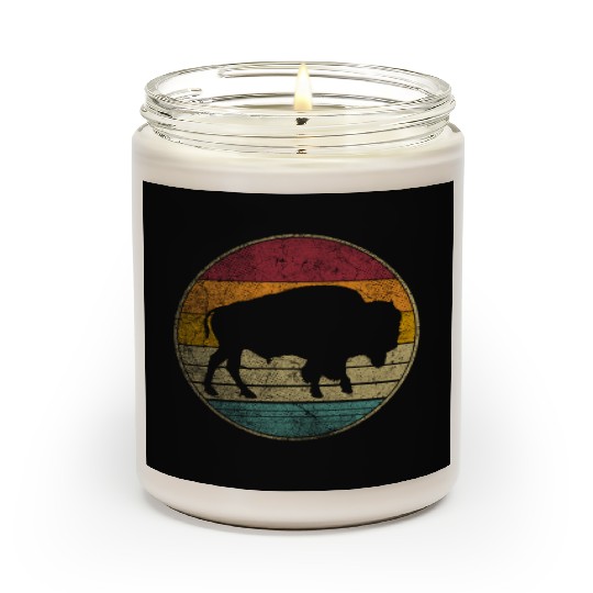 Buffalo Distressed Bison Animal Dad Scented Candles