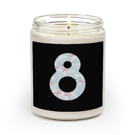 8 T Shirt8 Flamingo Pattern Number Scented Candles