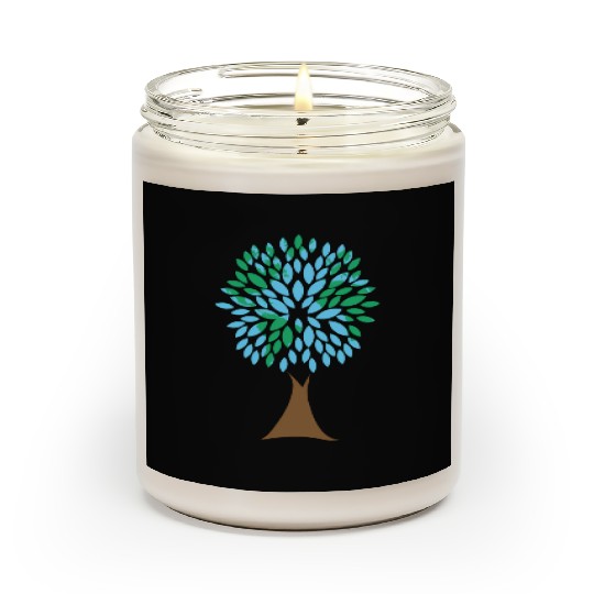 Earth Day Tree With Leaves Image Of Our Planet Scented Candles