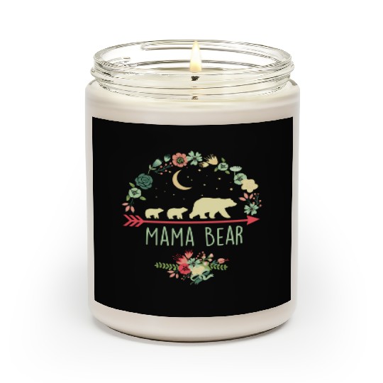 Floral Mama Bear With 2 Cubs Scented Candles