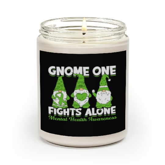 Gnome One Fights Alone Mental Health Awareness Scented Candles