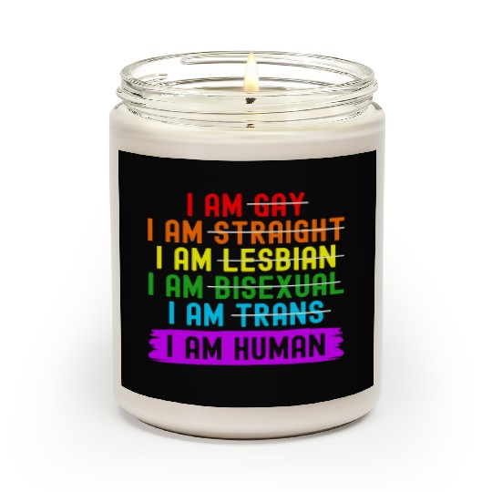 LGBT Support I Am Human Rainbow Gay Ally Scented Candles