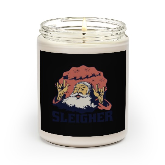 Heavy Metal Santa Sign Of The Horns Scented Candles