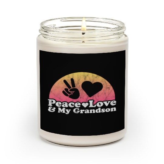 Peace Love And My Grandson Scented Candles