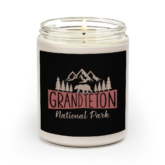 Vintage Grand Teton National Park Us Mountains Scented Candles