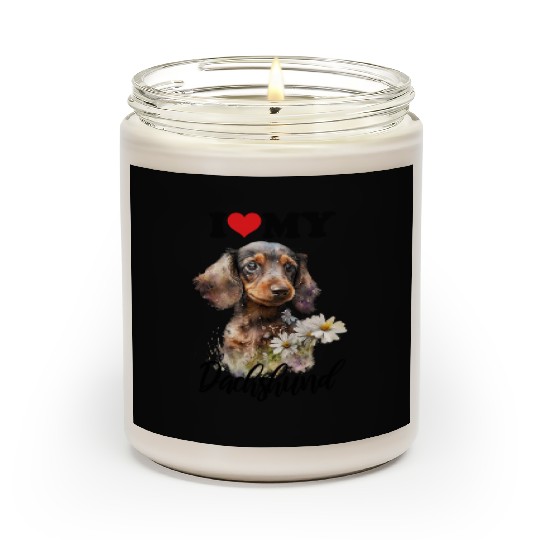 I Love my Dachshund Sarcastic and funny gift Scented Candles