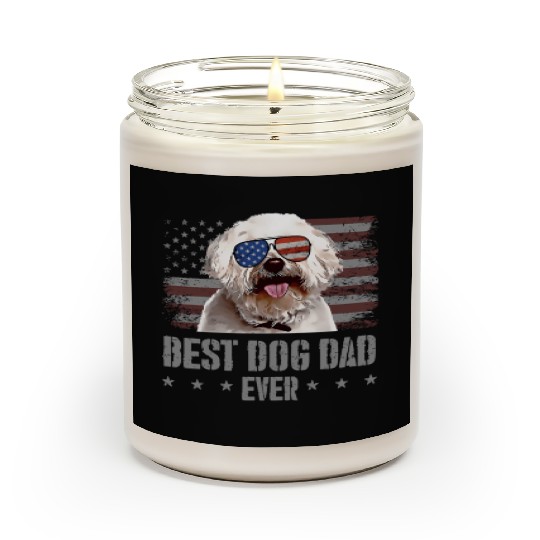 Bichons Frise Best Dog Dad Ever Usa American Flag Scented Candles