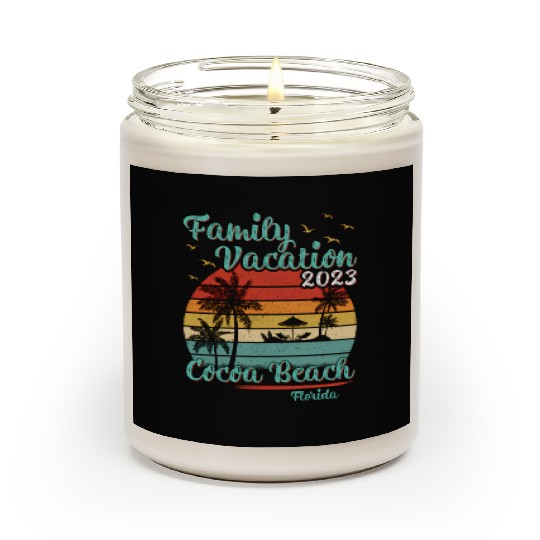 Vintage Retro Family Vacation 2023 Florida Cocoa Scented Candles