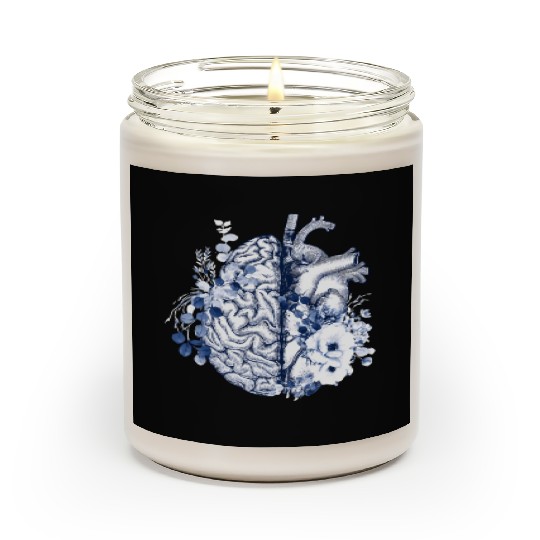 Balance Head And Heart Anatomy Blue Flowers Scented Candles