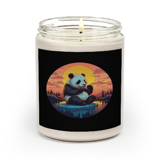 Cute Panda on Ice Floe with Sweets - Sunset Scented Candles