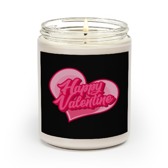 Happy Valentine typography Scented Candles