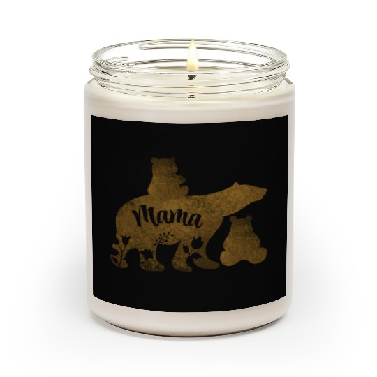 Mama Bear With 2 Cubs Mom of Two Scented Candles