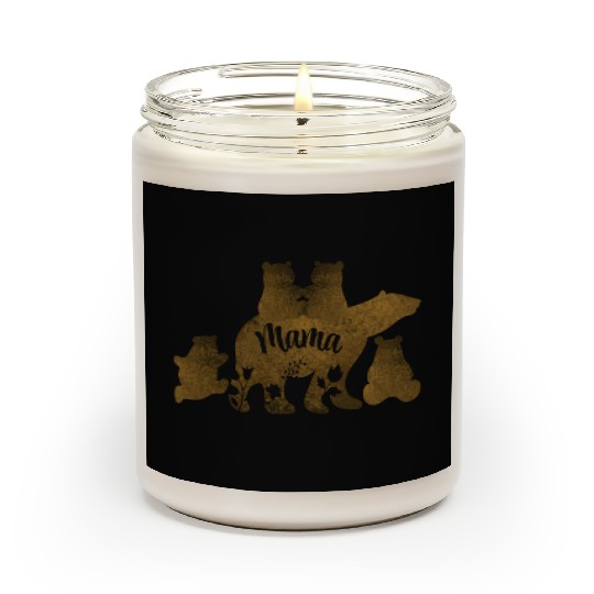Mama Bear With 4 Cubs Mom of Four Children Gift Scented Candles